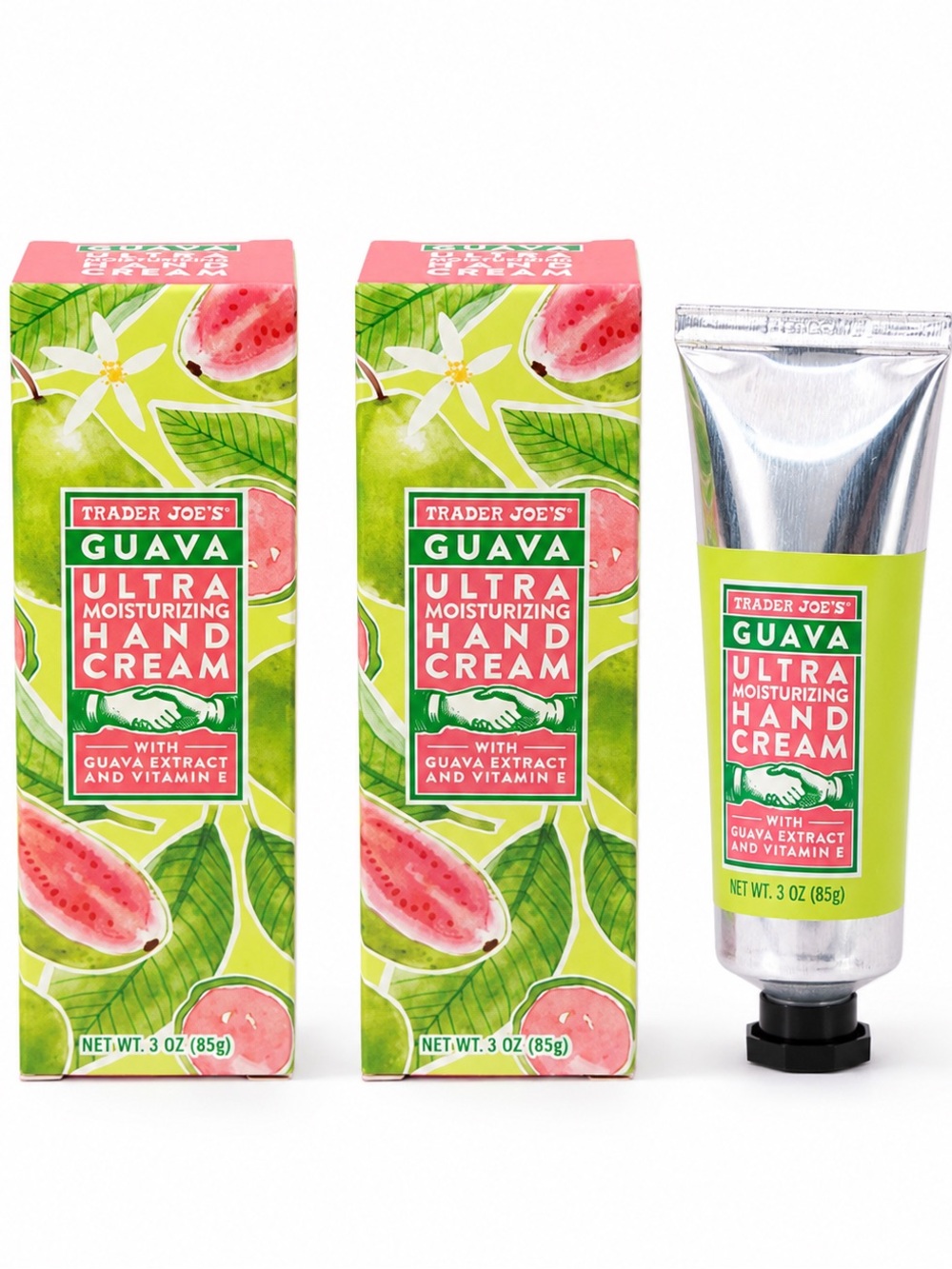2 Pack Trader Joe’s Guava Ultra Moisturizing Hand Cream 3 oz/85g Vitamin E NEW